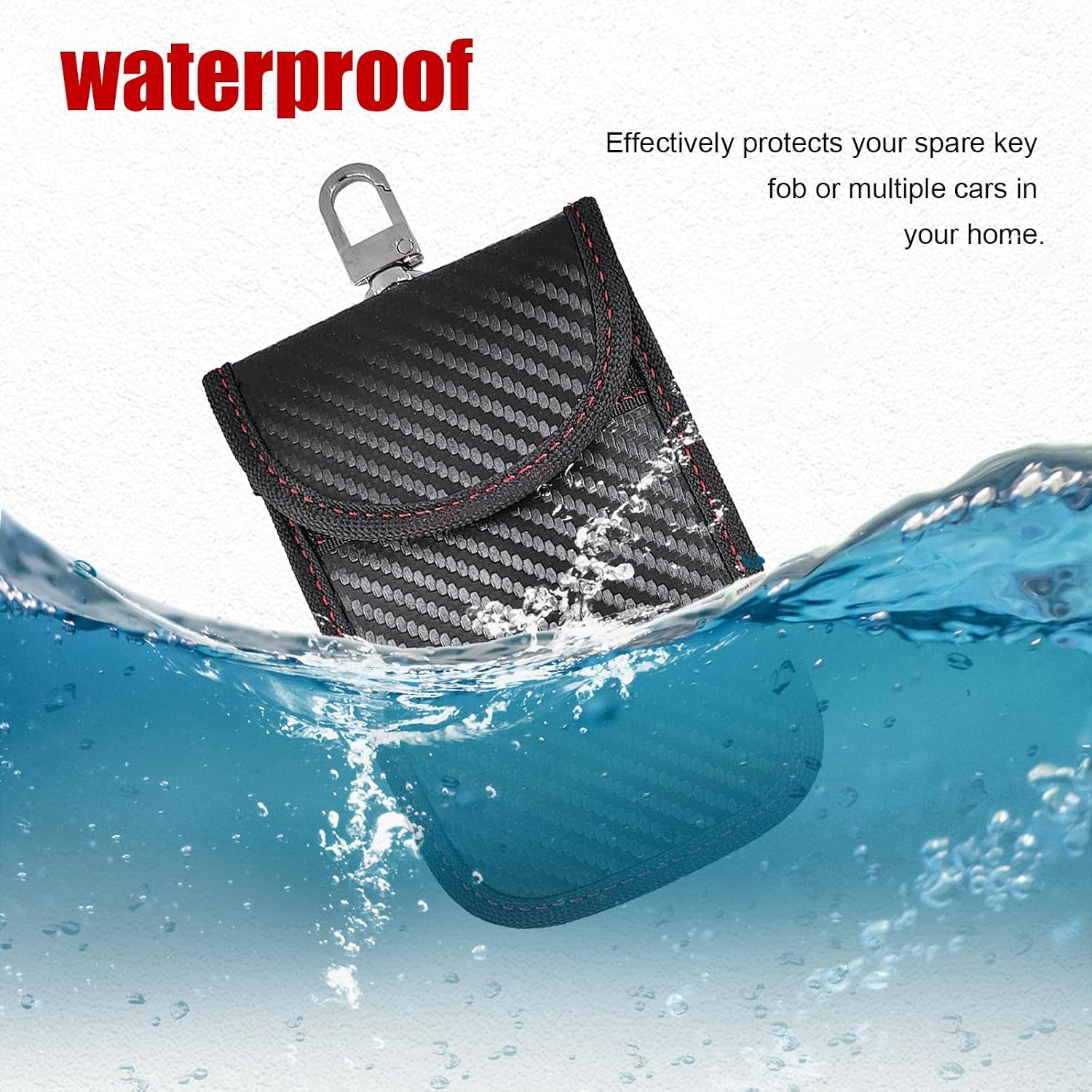 2 Pack Faraday Bag for Key Fob, RFID Signal Blocking Key Fob Protector and Anti-Hacking Faraday Cage, Carbon Fiber Anti-Theft Car Keys Faraday Pouch, Premium Car Key Safe Protector (Small)