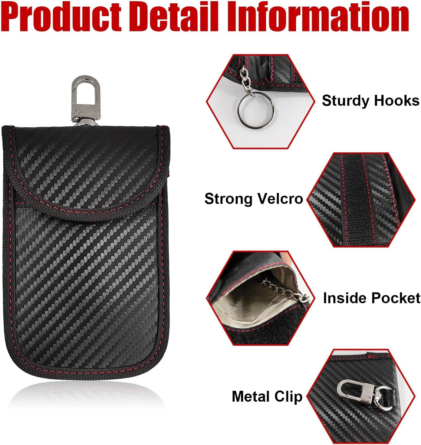 2 Pack Faraday Bag for Key Fob, RFID Signal Blocking Key Fob Protector and Anti-Hacking Faraday Cage, Carbon Fiber Anti-Theft Car Keys Faraday Pouch, Premium Car Key Safe Protector (Small)