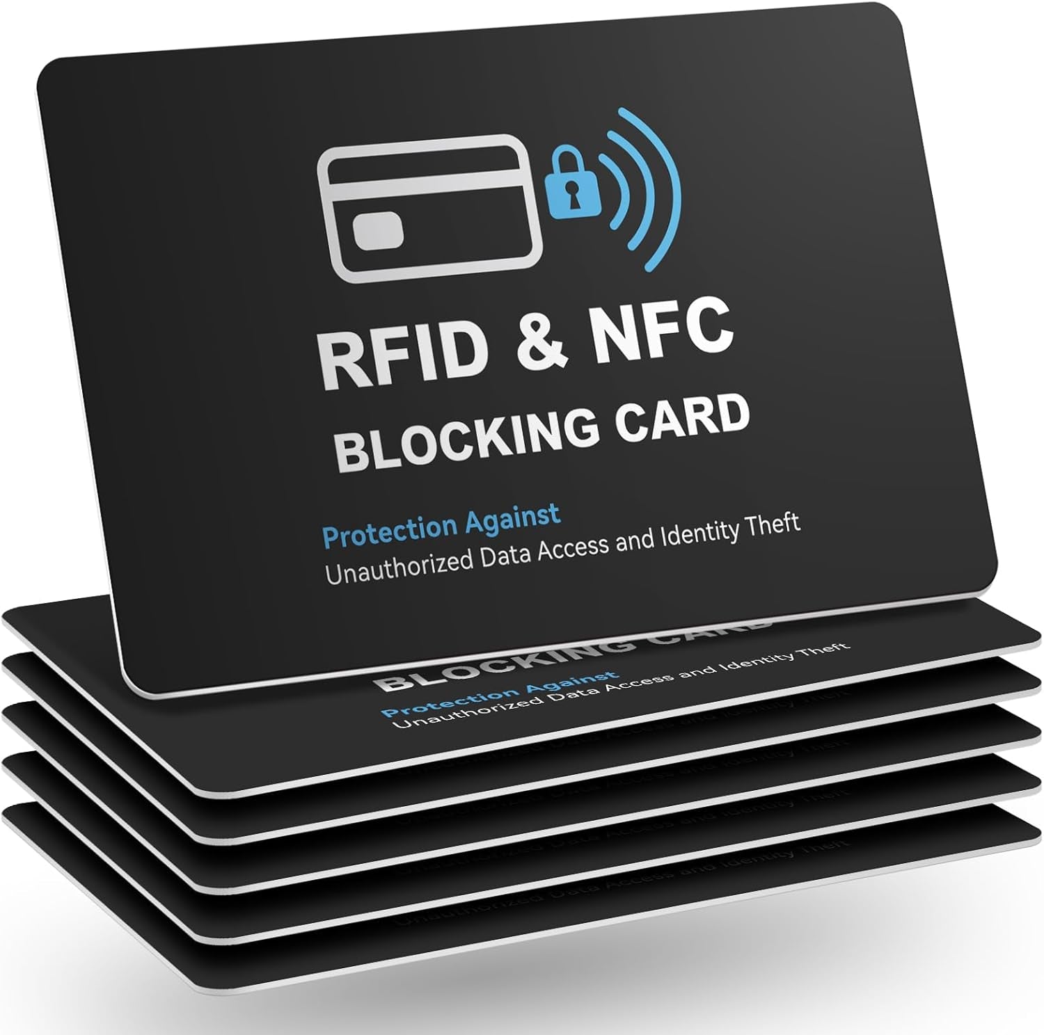 6 Pack RFID Blocking Cards, Safe Guard Card Protector for Debit Credit Card, Passport, RFID Blocker for Wallet Purse, Protection against Unauthorized Scanning and Data Theft
