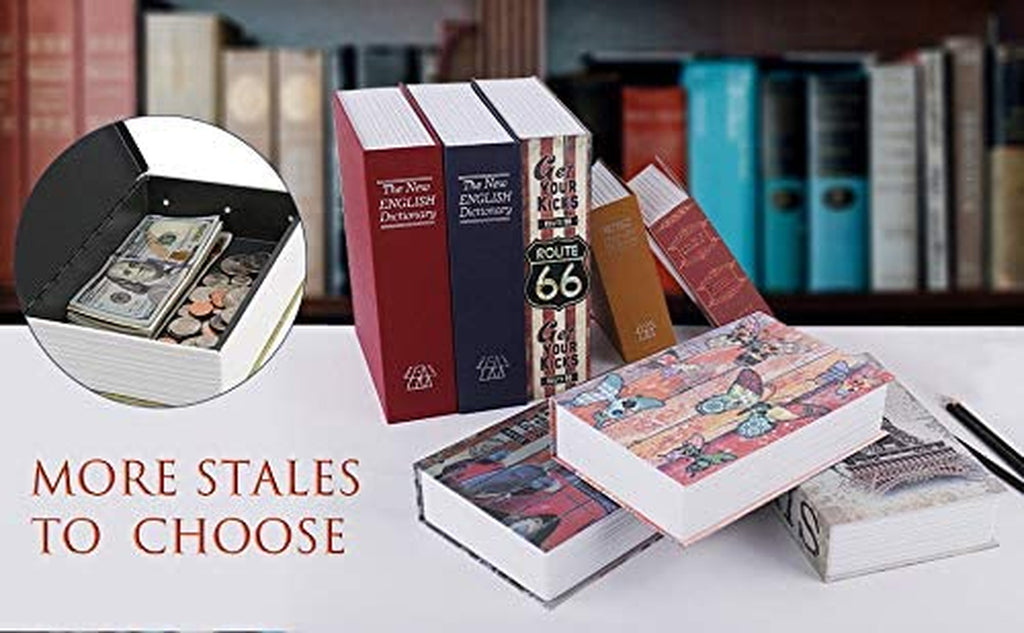 Small Sized Diversion Book Safe Storage Box, Dictionary Secret Safe Can with Security Combination Lock/Key, Diversion Book Hidden Safe (Combination, Bible)