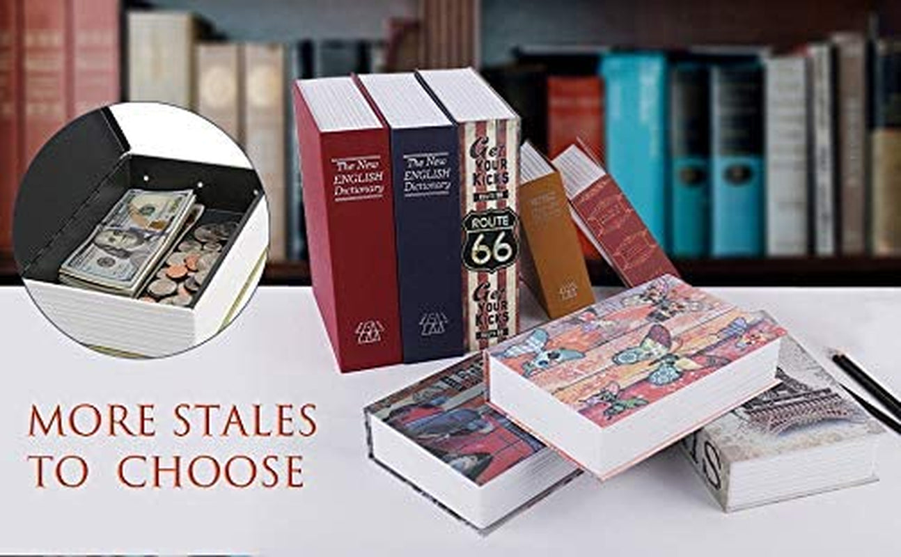 Small Sized Diversion Book Safe Storage Box, Dictionary Secret Safe Can with Security Combination Lock/Key, Diversion Book Hidden Safe (Combination, Bible)