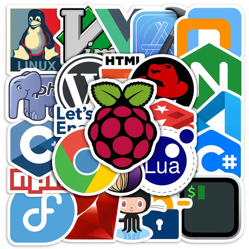 Development Stickers Programming JS Docker Html Application Geek Hacker DIY Decorative Decal for Laptop Phone Luggage Waterproof