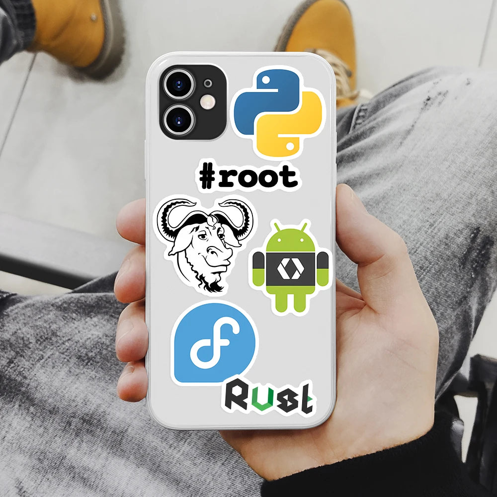 Development Stickers Programming JS Docker Html Application Geek Hacker DIY Decorative Decal for Laptop Phone Luggage Waterproof