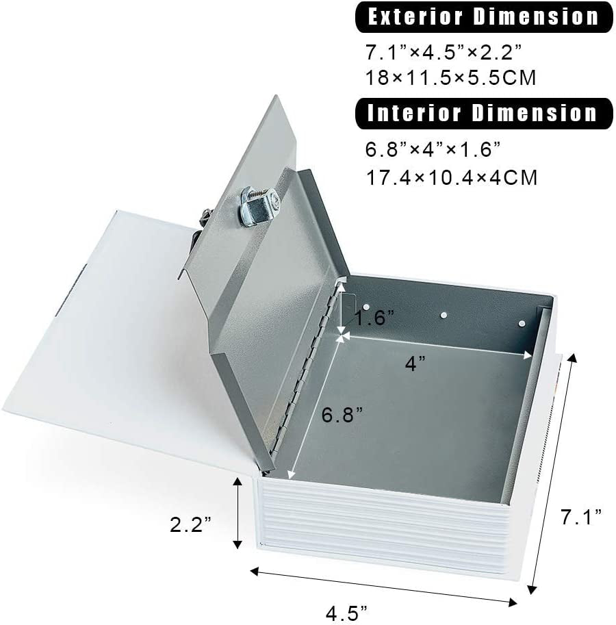 Small Sized Diversion Book Safe Storage Box, Dictionary Secret Safe Can with Security Combination Lock/Key, Diversion Book Hidden Safe (Combination, Bible)