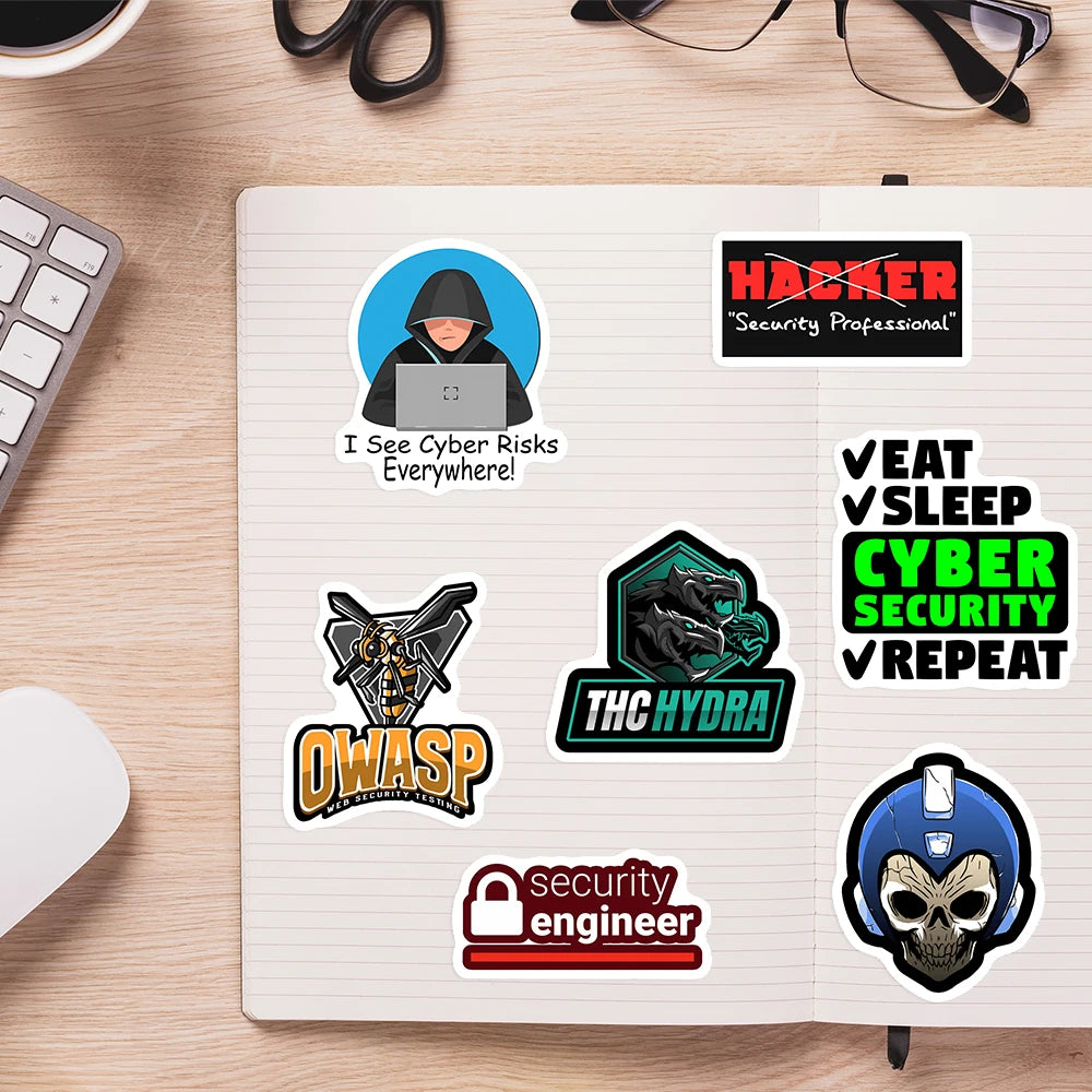 Cybersecurity Hackers Network Security Stickers DIY Gift Decal for Laptop Phone Scrapbook Luggage Decorative Bottles Waterproof